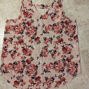 Maurices Pink Floral Sleeveless Top
